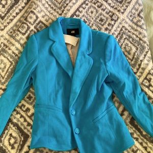 H&M Blue Cotton and Polyester Jacket